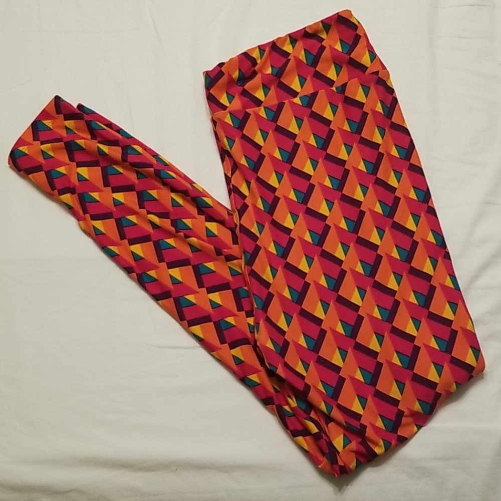 🆕 LuLaRoe Leggings TC Orange Print NWOT - Picture 1 of 4